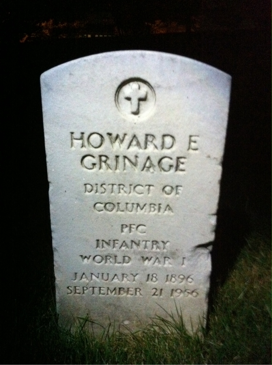 Headstone of Howard E Grinage