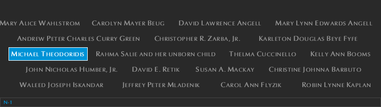 Panel N-1, North Pool, National September 11 Memorial