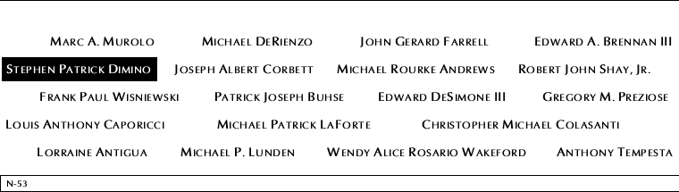 Panel N-53, North Pool, National September 11 Memorial