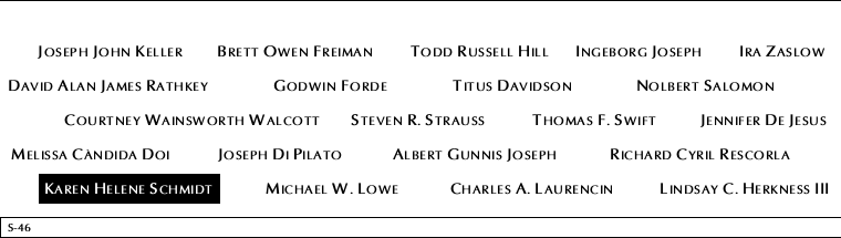 Panel S-46, South Pool, National September 11 Memorial