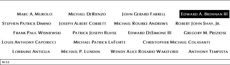 Panel N-53, North Pool, National September 11 Memorial