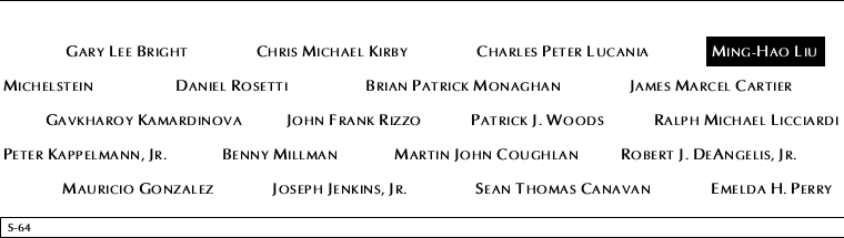 Panel S-64, South Pool, National September 11 Memorial