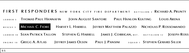 Panel S-5, South Pool, National September 11 Memorial