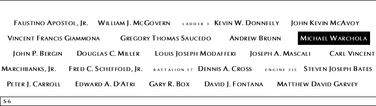 Panel S-6, South Pool, National September 11 Memorial