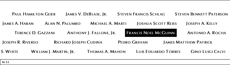Panel N-51, North Pool, National September 11 Memorial