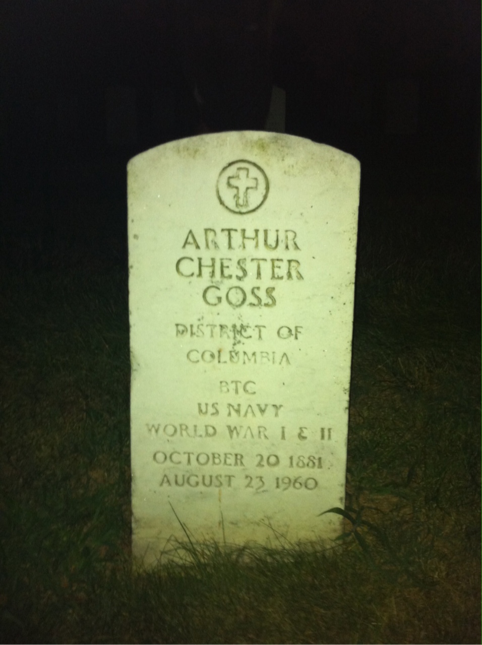 Headstone of Arthur C Goss