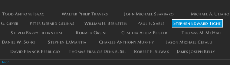 Panel N-56, North Pool, National September 11 Memorial