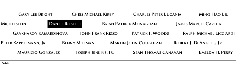 Panel S-64, South Pool, National September 11 Memorial