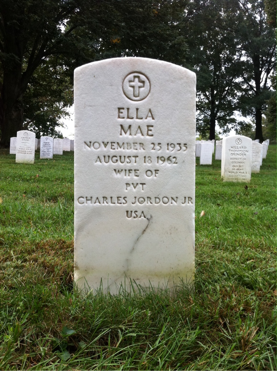 Headstone of Ella M Jordon