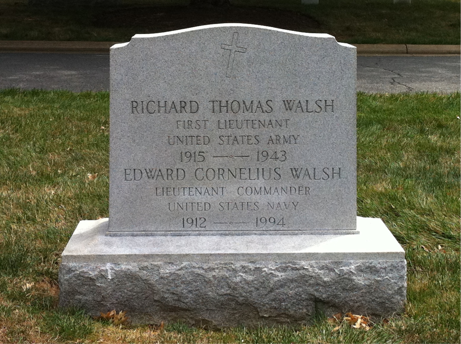 Headstone of Edward C Walsh