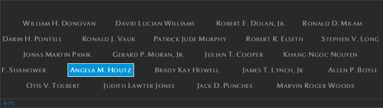 Panel S-73, South Pool, National September 11 Memorial