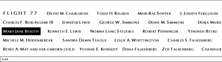 Panel S-69, South Pool, National September 11 Memorial