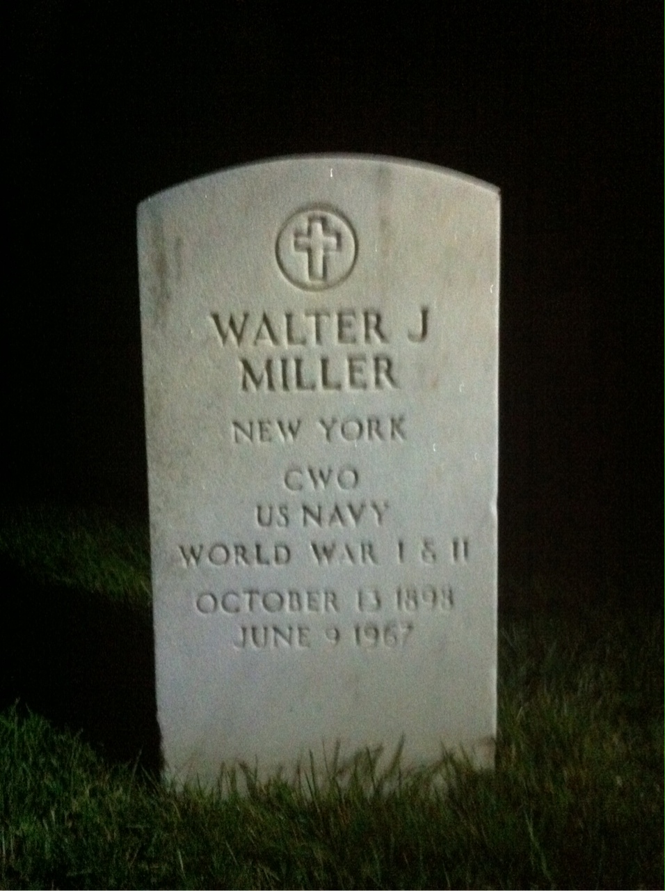 Headstone of Walter J Miller
