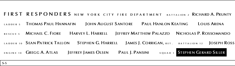 Panel S-5, South Pool, National September 11 Memorial