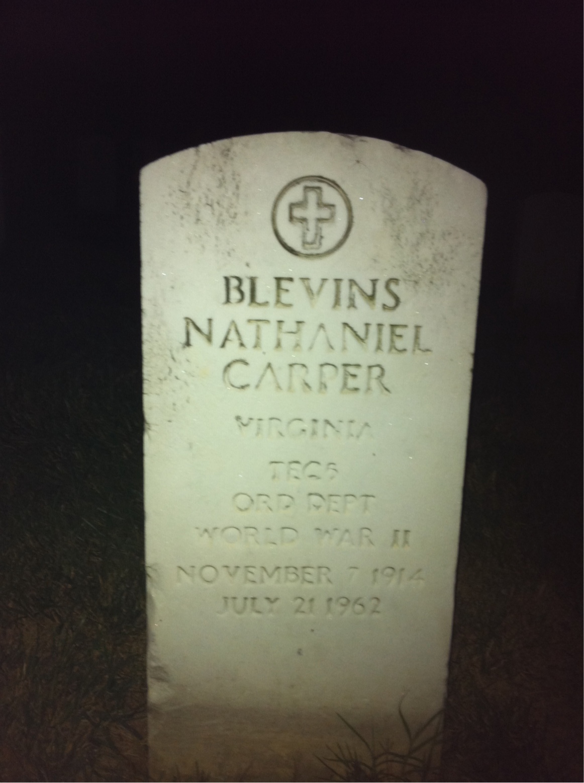 Headstone of Blevins N Carper