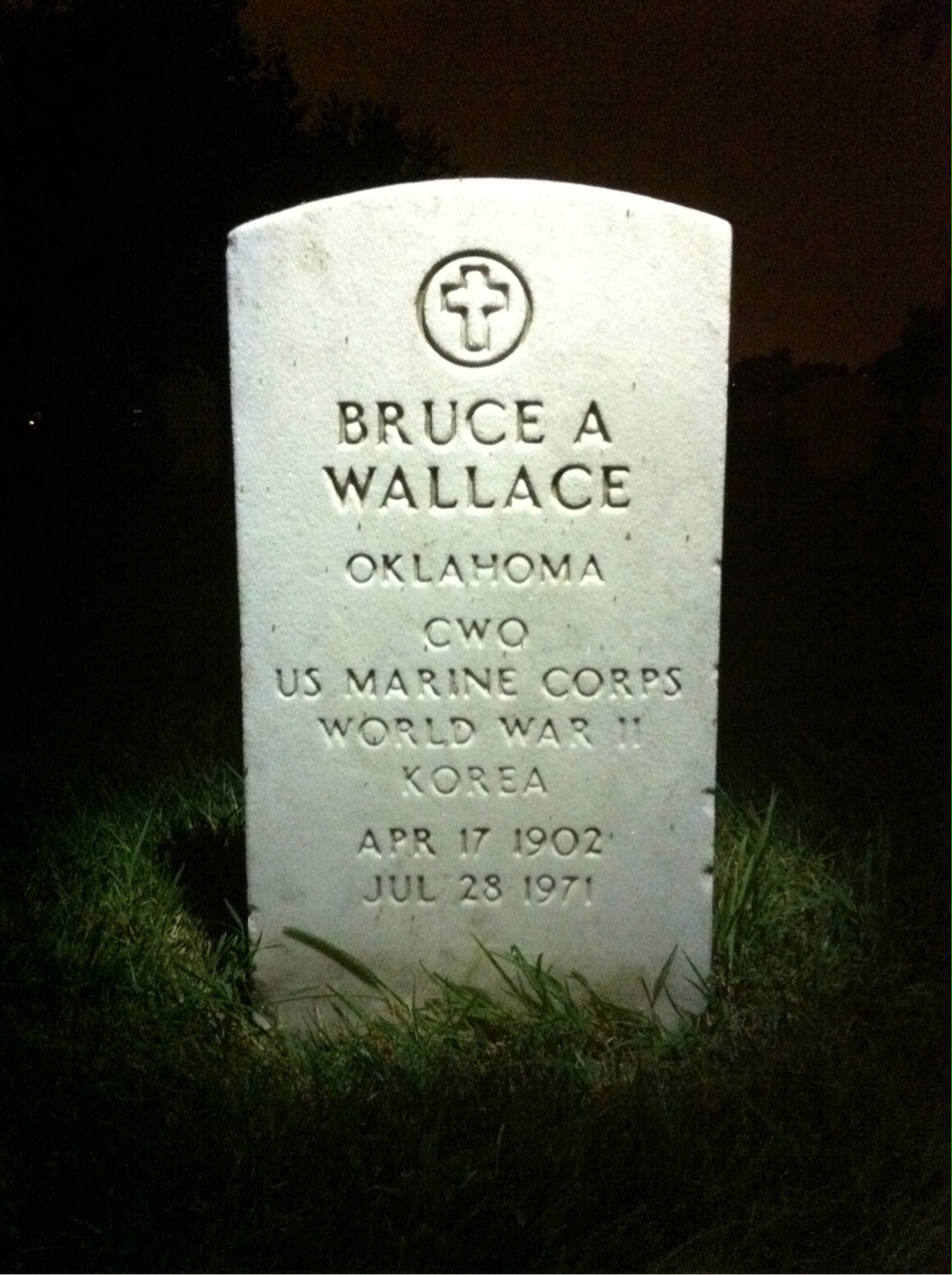 Headstone shared by 2 interments, including Bruce Wallace