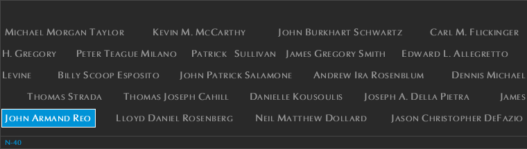 Panel N-40, North Pool, National September 11 Memorial