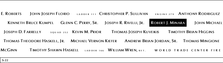 Panel S-22, South Pool, National September 11 Memorial