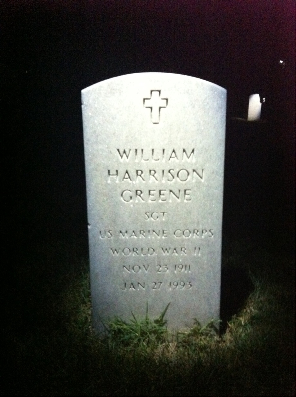 Headstone shared by 2 interments, including William H Greene