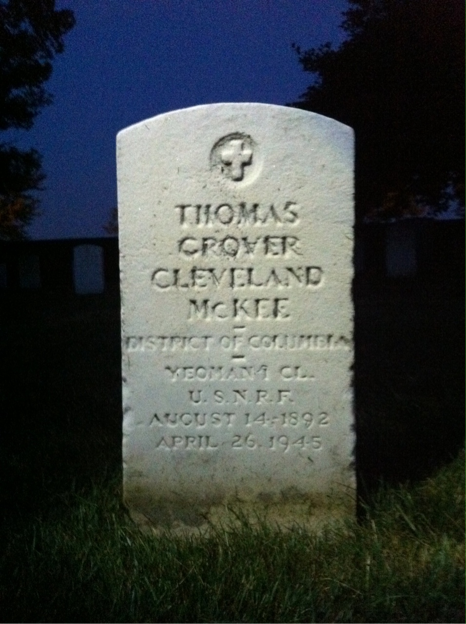 Headstone of Thomas Grover Cleveland McKee