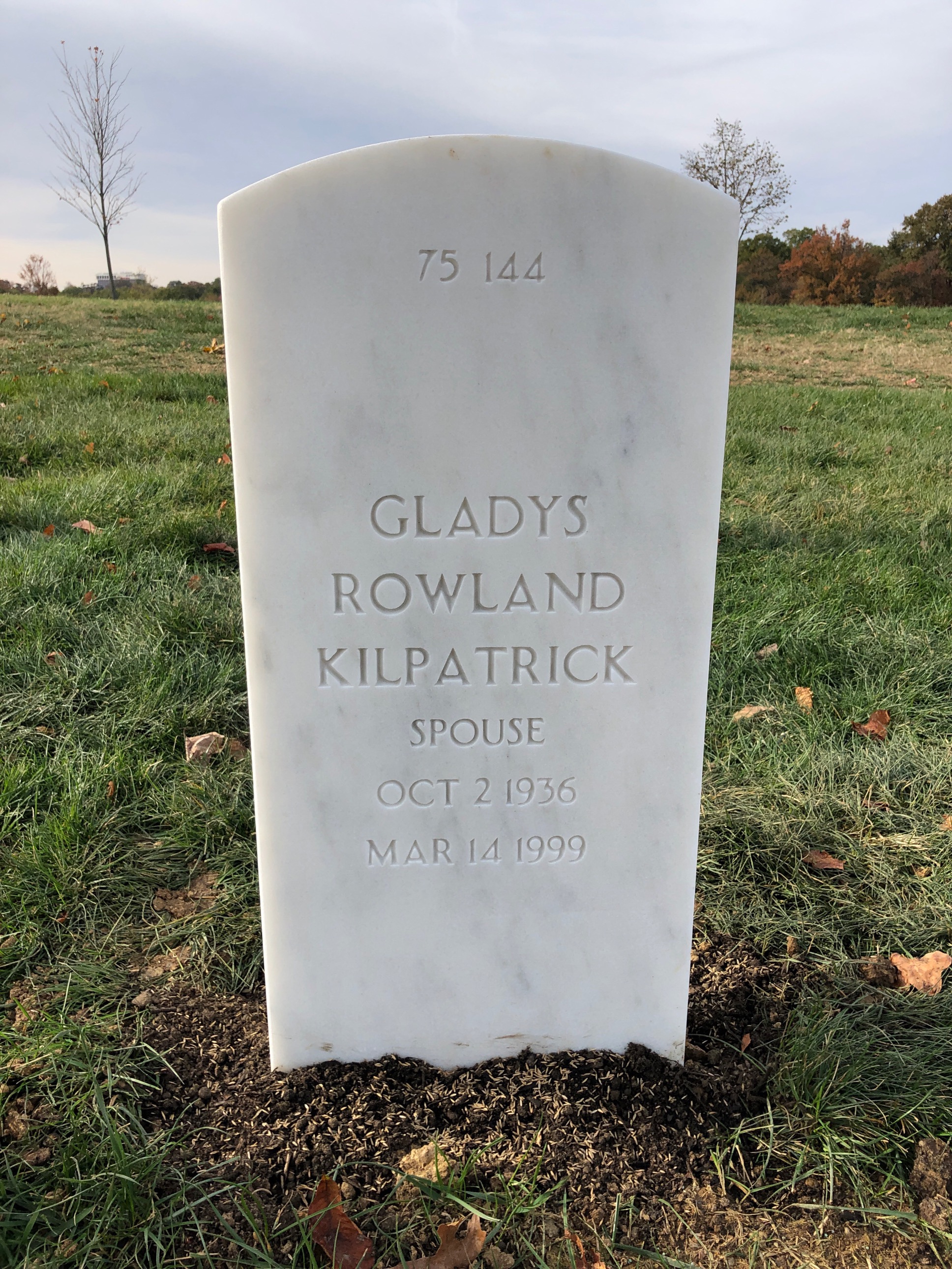 Headstone shared by 2 interments, including Thomas Eugene Kilpatrick