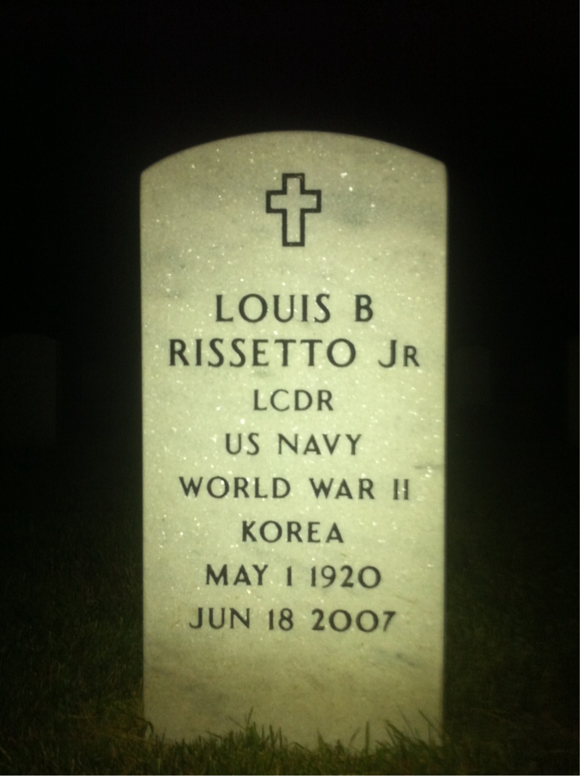 Headstone shared by 2 interments, including Harriet Ann Rissetto