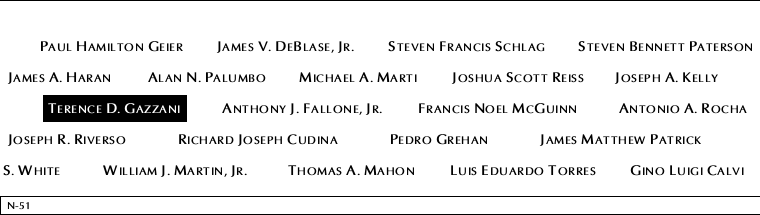 Panel N-51, North Pool, National September 11 Memorial