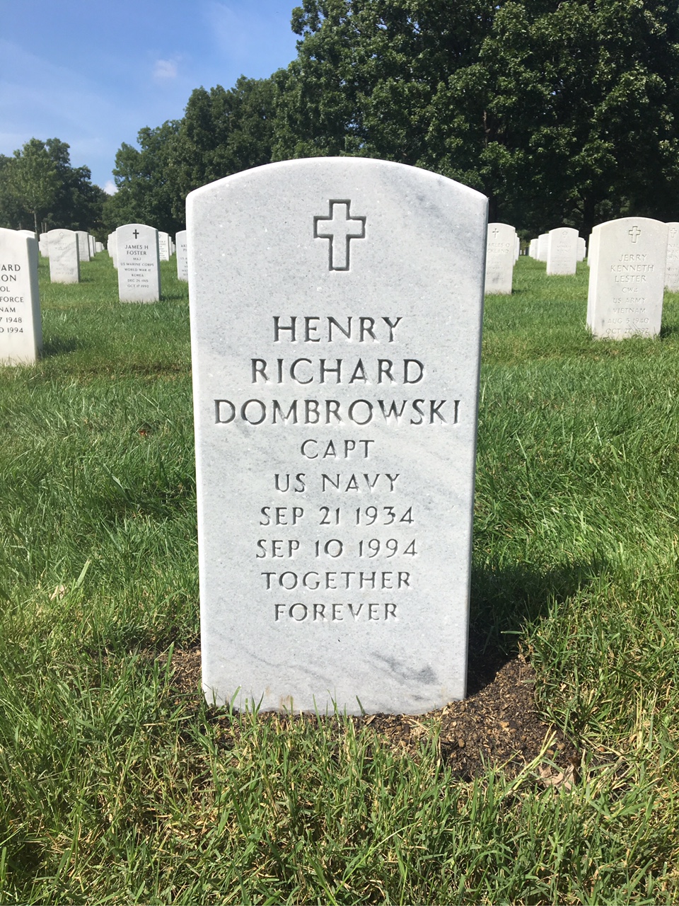 Headstone shared by 2 interments, including Henry Richard Dombrowski