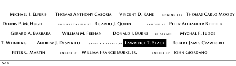 Panel S-18, South Pool, National September 11 Memorial