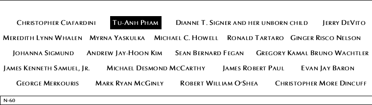 Panel N-60, North Pool, National September 11 Memorial