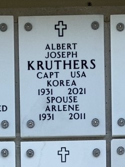 Headstone of Albert Joseph Kruthers