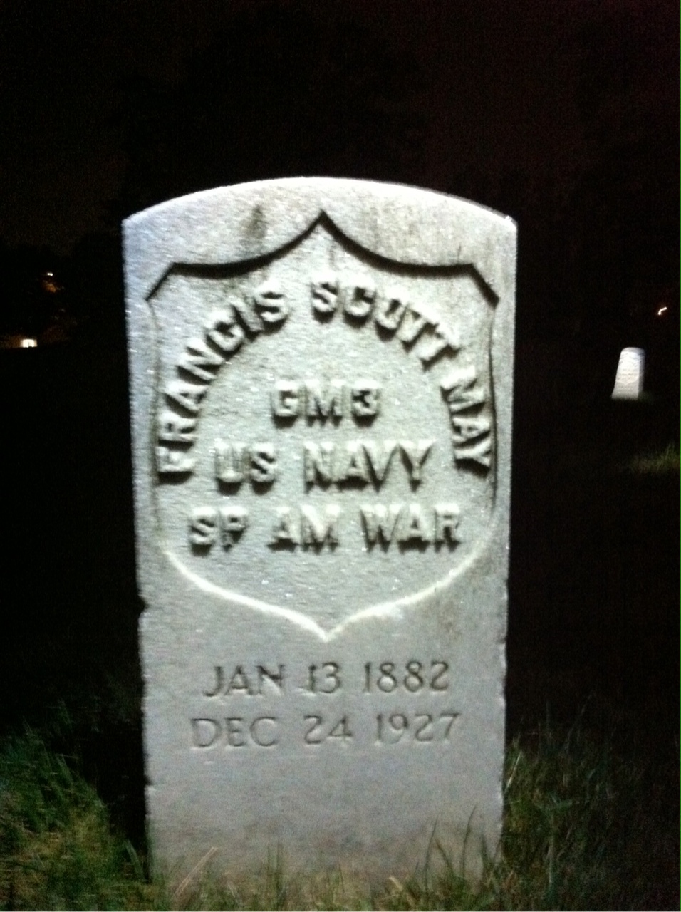 Headstone shared by 2 interments, including Francis May