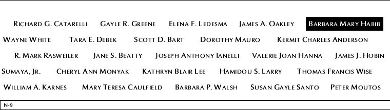 Panel N-9, North Pool, National September 11 Memorial