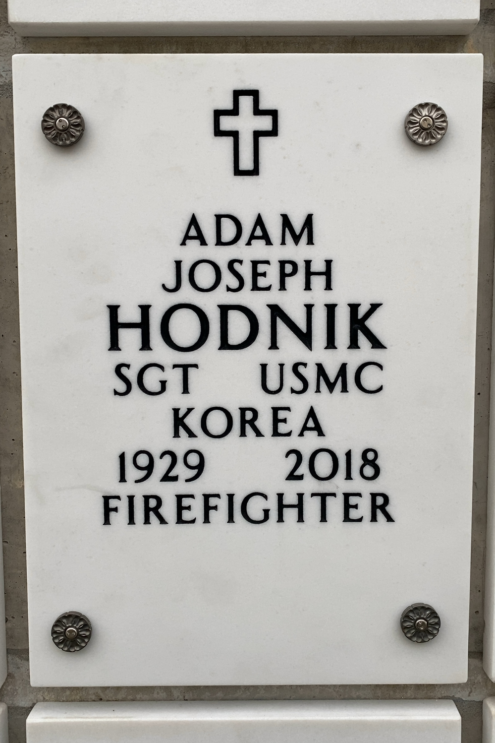 Headstone of Adam Joseph Hodnik