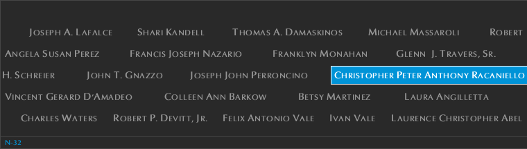 Panel N-32, North Pool, National September 11 Memorial