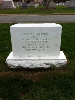 Headstone shared by 2 interments, including Frank I Koplin