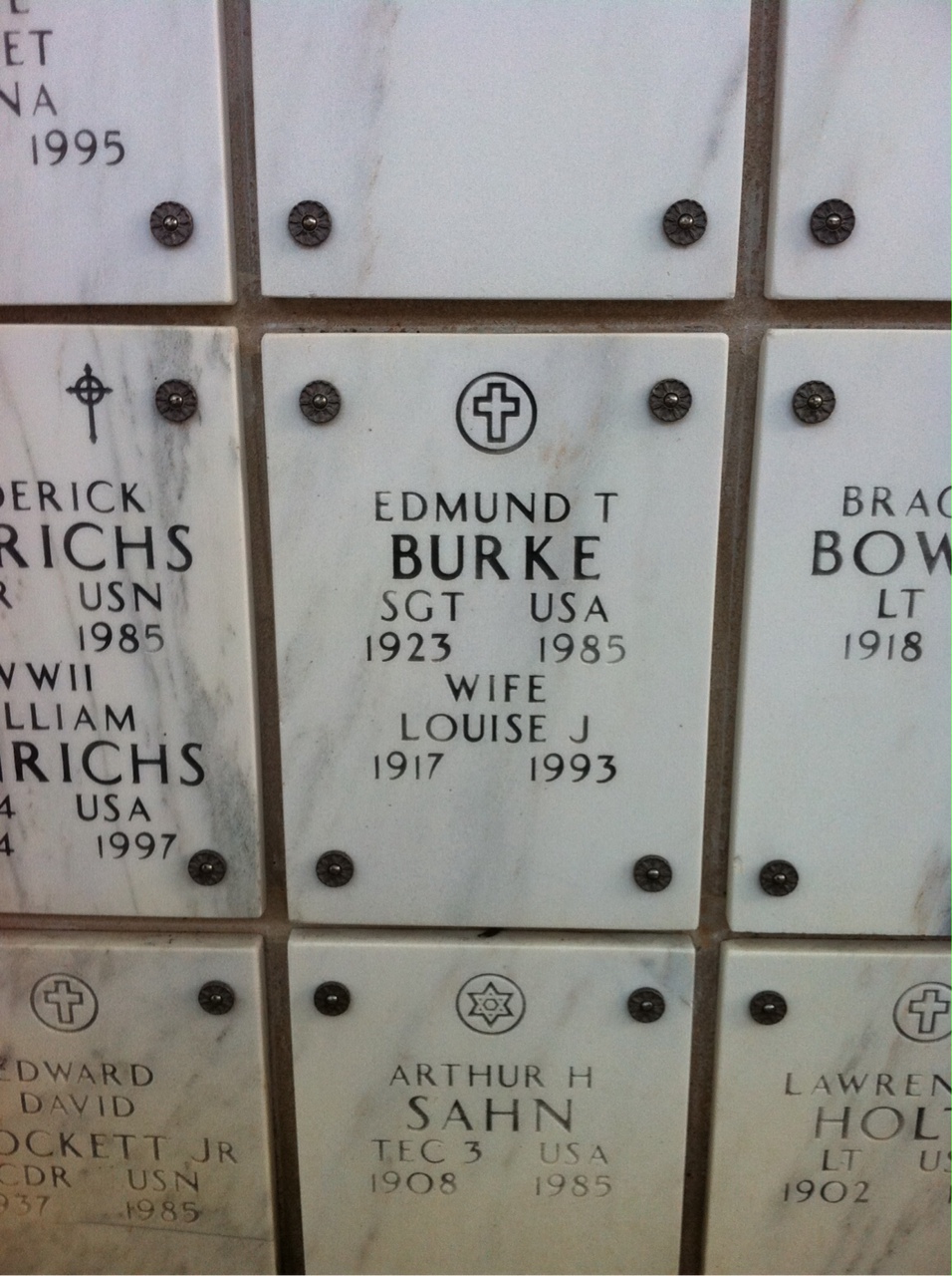 Headstone shared by 2 interments, including Edmund Tyler Burke