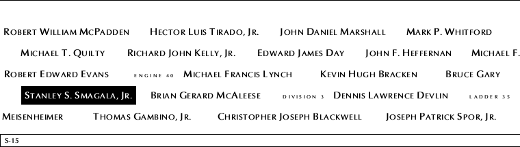 Panel S-15, South Pool, National September 11 Memorial