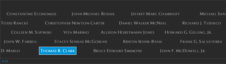 Panel S-51, South Pool, National September 11 Memorial
