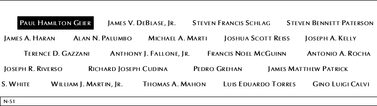 Panel N-51, North Pool, National September 11 Memorial