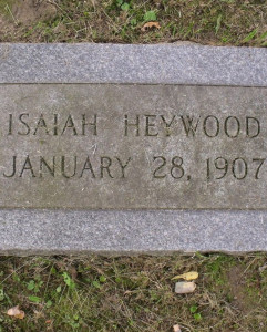 Headstone of Isiah Haywood
