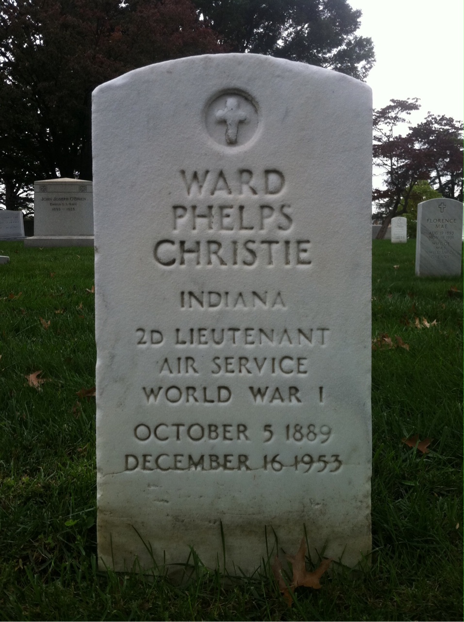 Headstone of Ward P Christie