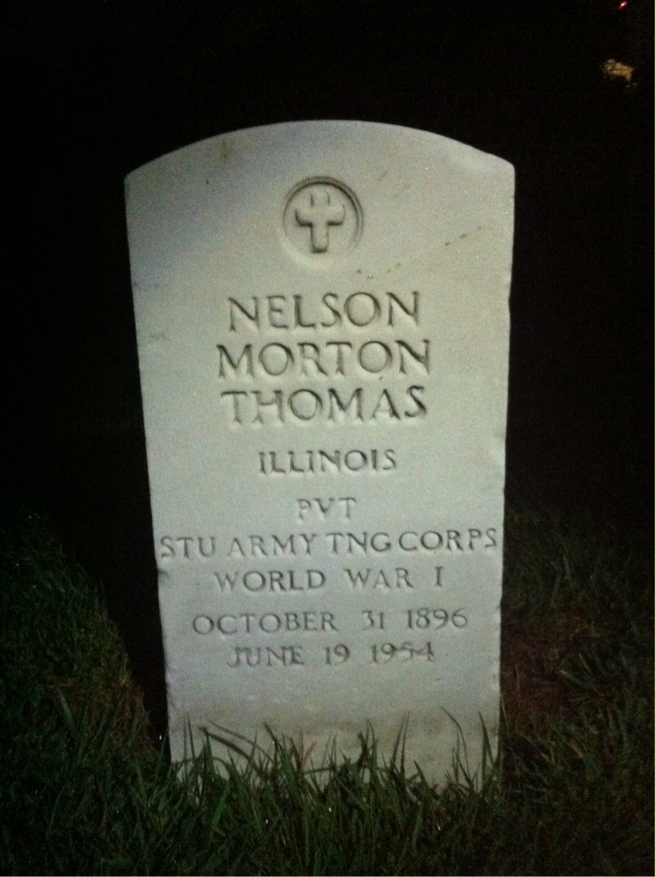 Headstone of Nelson M Thomas