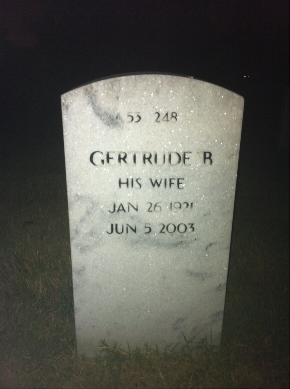 Headstone shared by 2 interments, including Harlene Eugene Millette