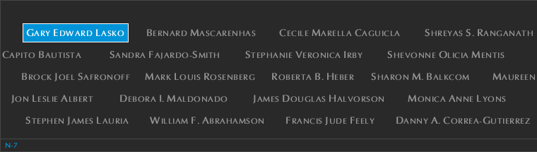 Panel N-7, North Pool, National September 11 Memorial