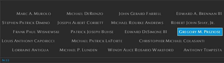 Panel N-53, North Pool, National September 11 Memorial