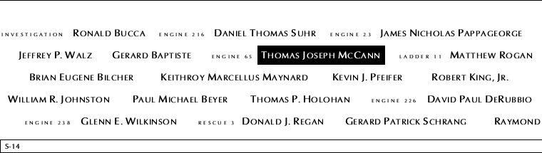 Panel S-14, South Pool, National September 11 Memorial
