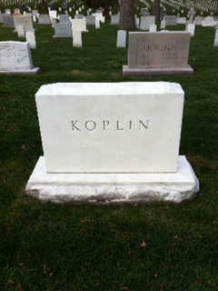 Headstone shared by 2 interments, including Frank I Koplin