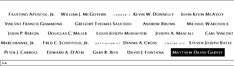 Panel S-6, South Pool, National September 11 Memorial