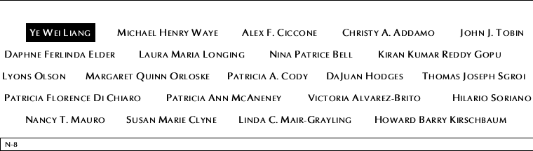Panel N-8, North Pool, National September 11 Memorial